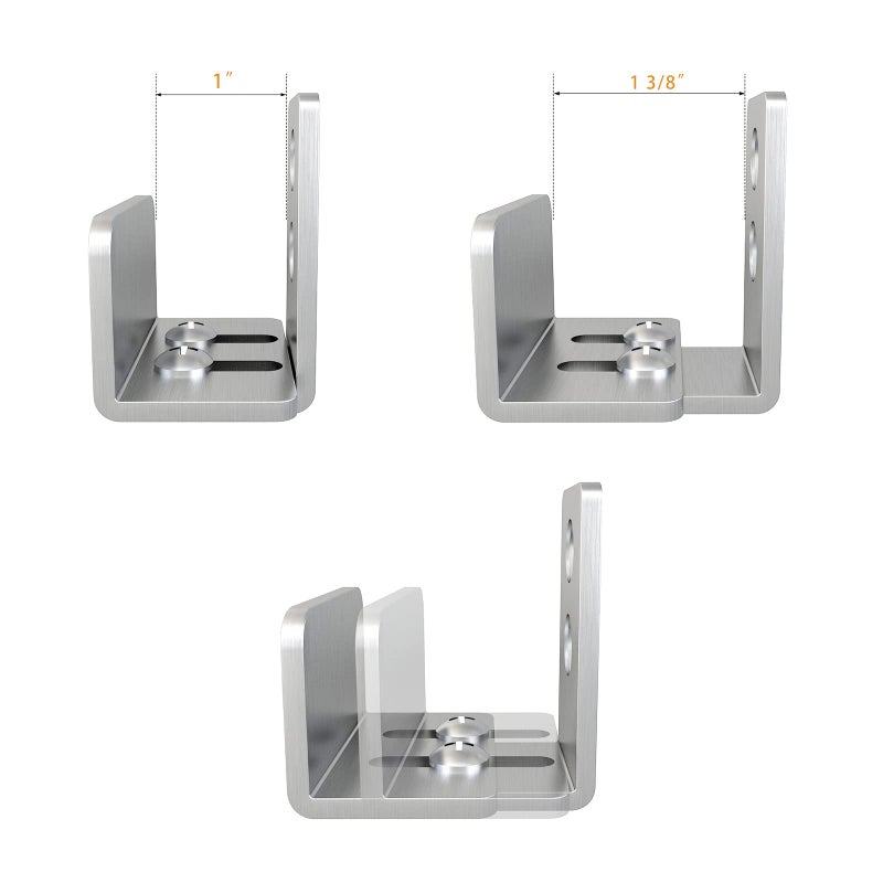 JUBEST Stainless Steel Floor Guide Wall Mount Sliding Barn Door Hardware Up to 1-3/8"W 1-1/4"H Set of 2 - Image 5